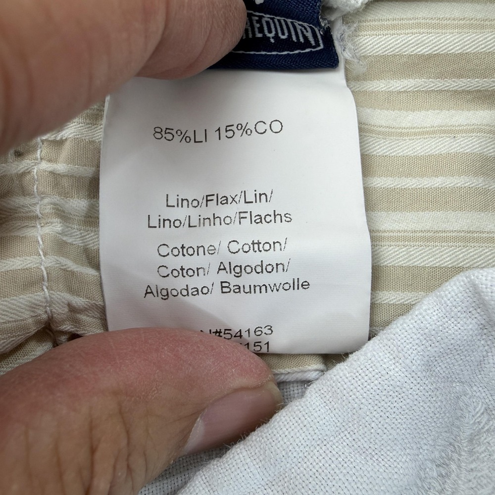 Vilebrequin Shorts Mens 32 White Linen Cotton Bermuda Pockets 11 Inseam Feather - Picture 5 of 11